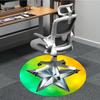 1pc Star Badge Chair Carpet for Office, Round Polyester Mat, Indoor Decor for Office, Easycare Fabric, Washable Non-slip Area Carpet