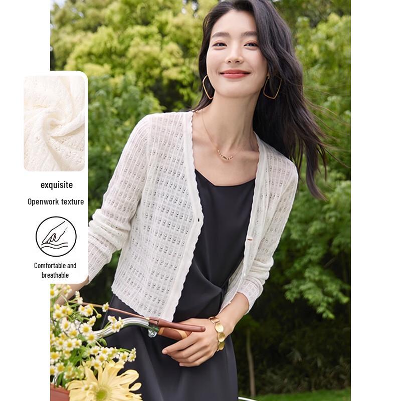 Women s Summer Knit V-Neck Short Cardigan M