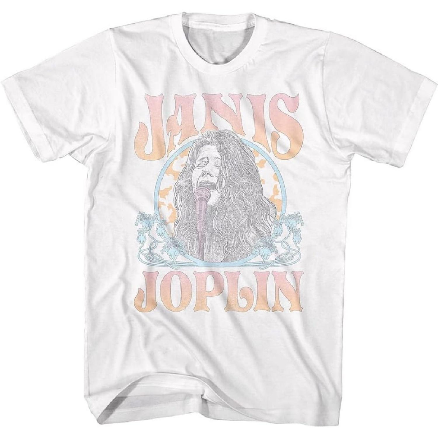 

Janis Joplin T Shirt Classic Rock Singer Adult Short Sleeve T-Shirts Vintage Style Graphic Tees XXXXXL білий