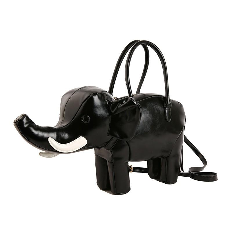 Creative Elephant Shape Mini Shoulder Bag Women PU Leather Crossbody With Zip Internal Pockets