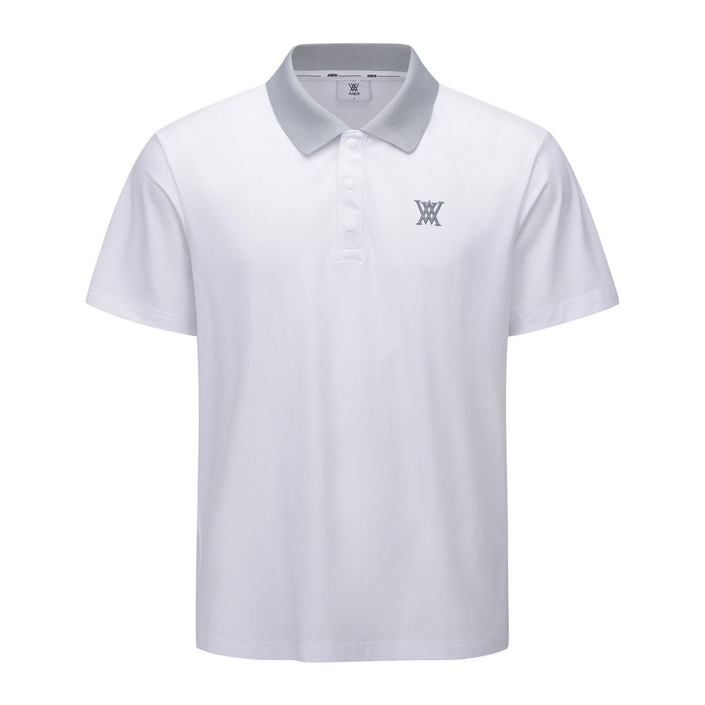 ANEW GOLF Men Collar Point Short T-Shirt_Wh
