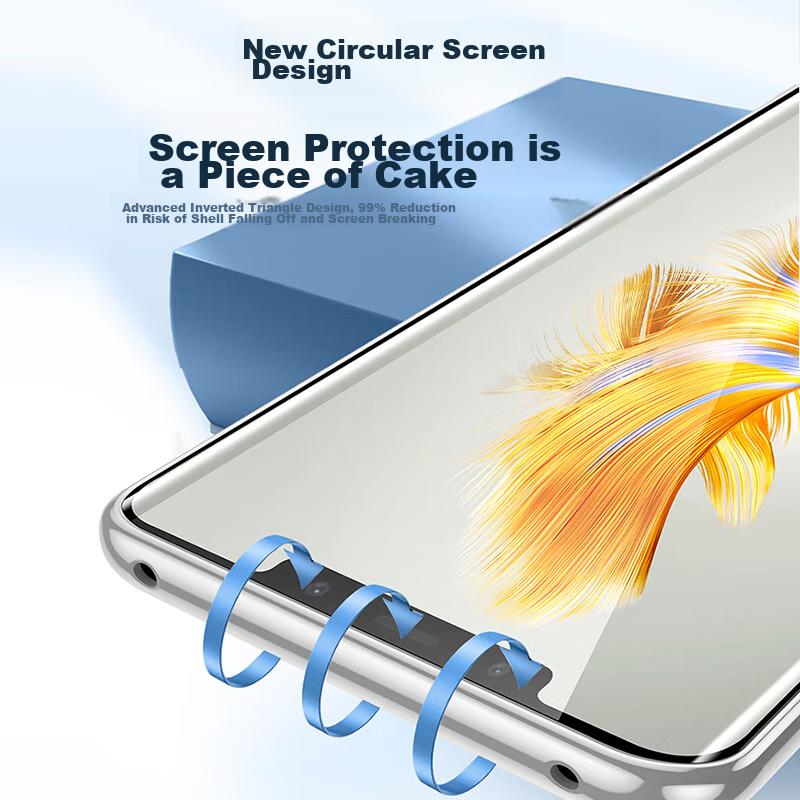 Case for Huawei Mate50 Phone, Shockproof, Anti-Fingerprint, Ultra-Thin, Full Coverage, Bare Phone Lens Protection, Fully Transparent