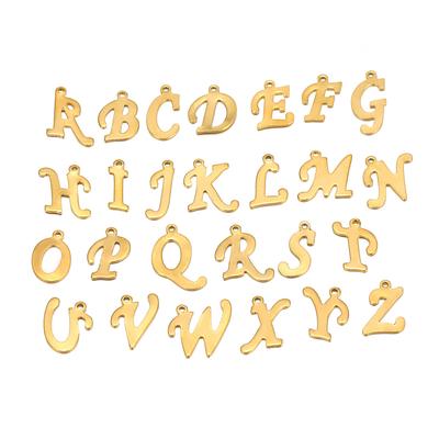 30pcs Stainless Steel A-Z 26 Cursive Font Letter Pendant Alphabet Charms Necklace Pendant DIY Jewelry Bracelet Making Earrings
