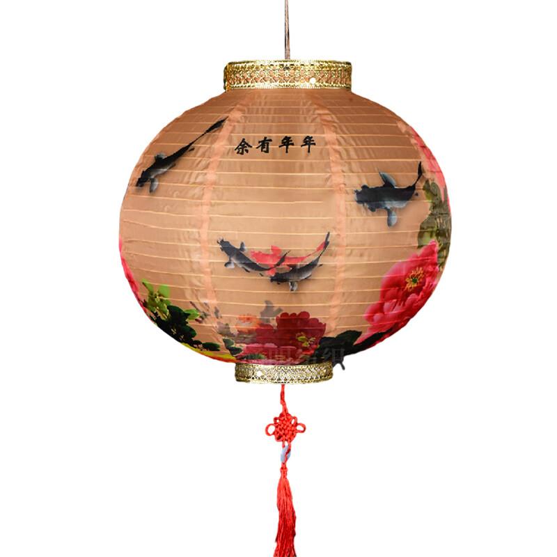 32x36cm Chinese Ancient Handheld Lantern Hanging Lamp Ink Garden Holiday Decor Printed Flower Round Chinese Lantern Party Decor