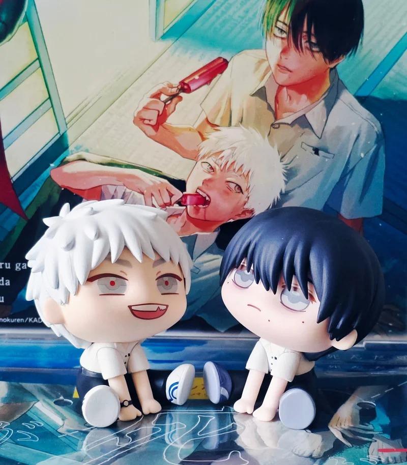 @Hikaru Ga Shinda Natsu Indou Hikaru Anime Figure The Summer Hikaru Died Tsujinaka Yoshiki Action Figure Q Model Doll Toys 2Pcs