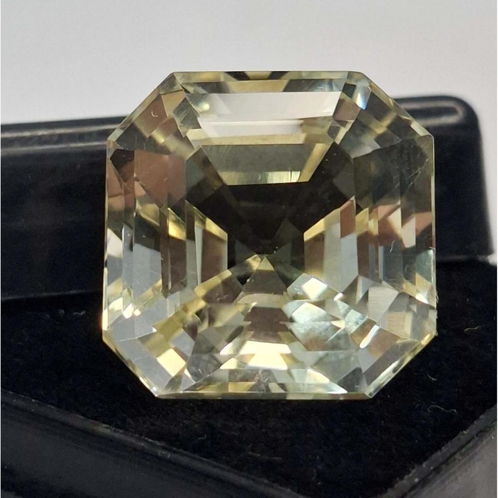 AAA Natural Yellow Citrine 17-19 Ct Asscher Cut Certified Loose Gemstone