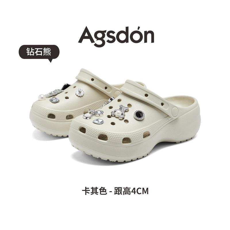 Augustine platform hole shoes new summer cool slippers beach slippers 35-36