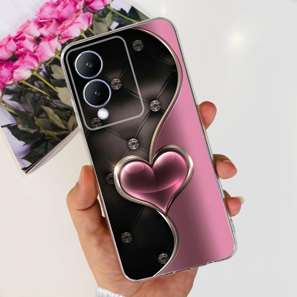 For Vivo Y17s Case 2023 Elegant Pattern Soft Silicone TPU Phone Back Cover For Vivo Y17s 4G VivoY17s Y 17S Bumper