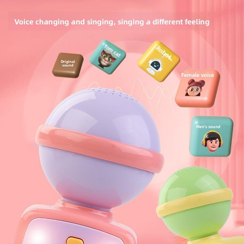 Microfono Karaoke Interattivo per Bambini con Alimentazione a Batteria ed Effetti Vocali per il Gioco
