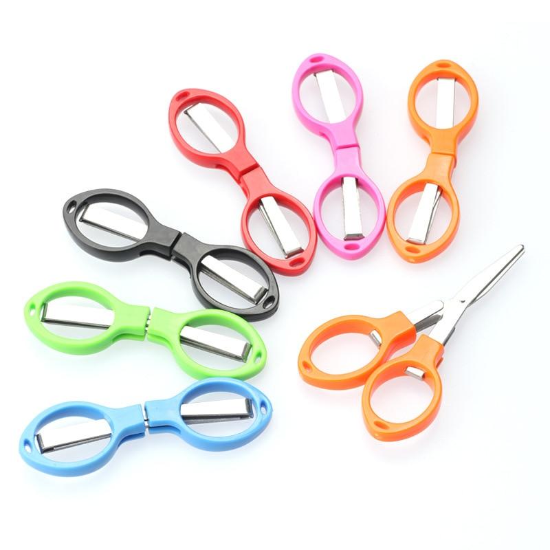 1pcs Cute Folding Scissor Creative Stationery Portable Manual Student Paper Scissors Paper Cutting Knife Classroom Learning Tools