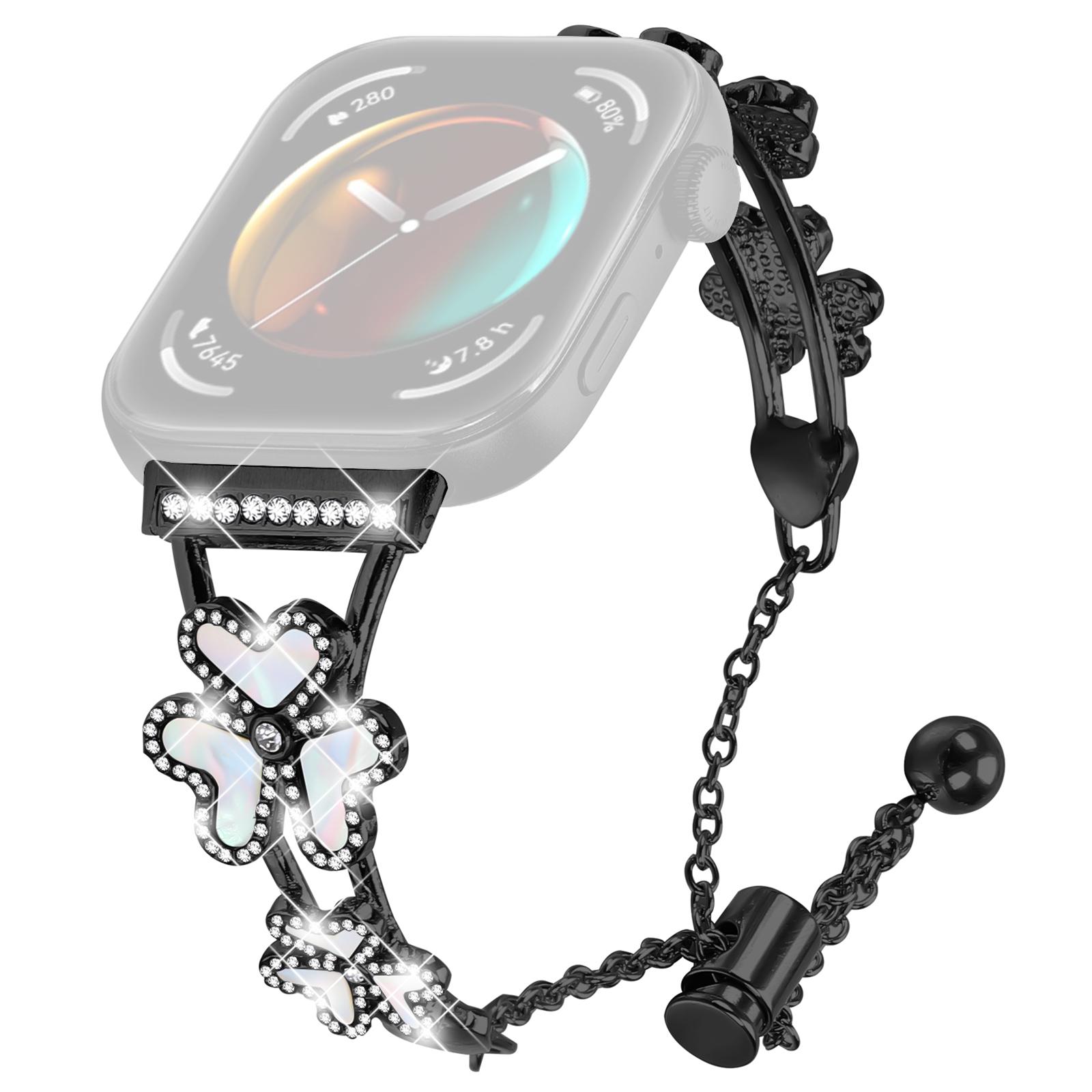 

Metal Band Heart Clover Decor For Huawei Watch Fit 3 Watch Bracelet Replacement A
