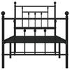 Metal Bed Frame with Headboard and Footboard Black 75 x 190 cm