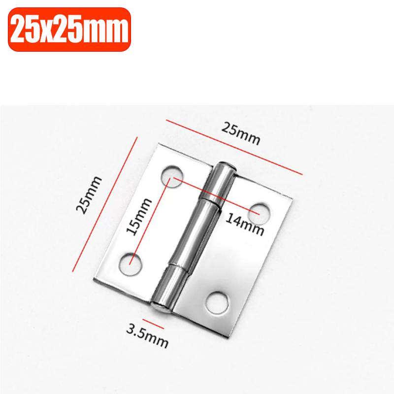 2-10PCS Furniture Cabinet Door Hinges Stainless Steel Wooden Box Folding Butt Hinges Drawer Fitting Closet Hinge Hardware Tools