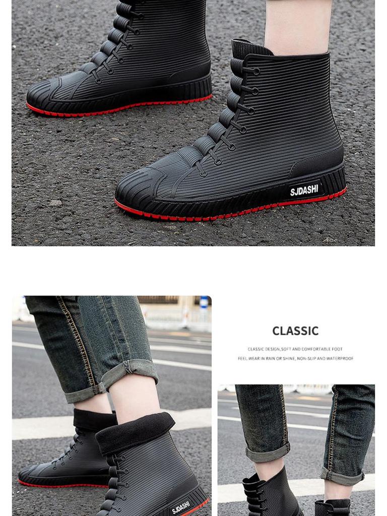 2023 Men's Fashion Short Rain Boots: Waterproof, Non-slip Rubber Shoes for Couples