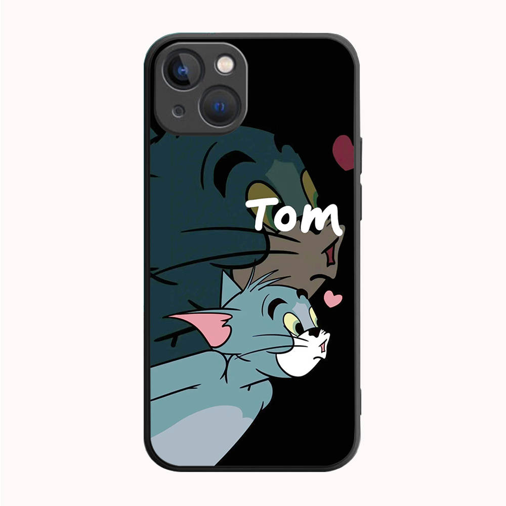 B-72 Cat and Mouse  Black Case for Redmi 10A 10C 12C 13C 9A 9C 9T A3X Note 10 9 9S 10S iPhone 11 12 13 14 15 16 X XS Pro Max Mini 7 8 Plus XR