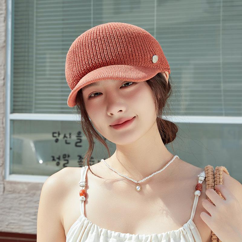 Baseball Cap Summer Thin Knitted Cap Vacation Sun Hat Women's Outdoor Sun Protection Visor Equestrian Hat Fashion