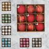 9pcs 8cm Christmas Hanging Balls Set Glitter Xmas Tree Ornaments  Home New Year Gifts