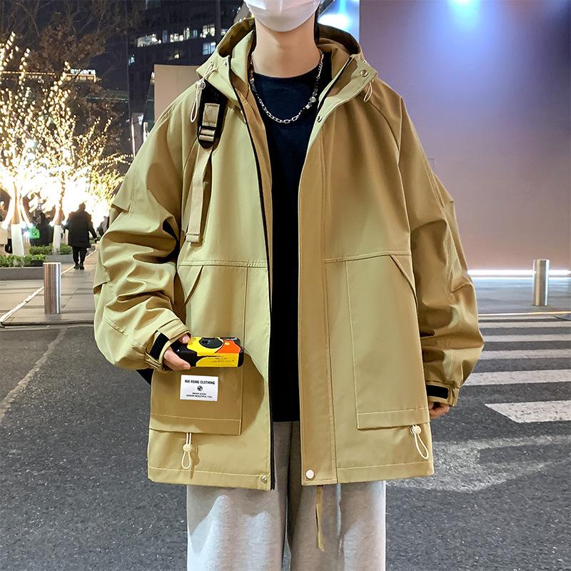 Men's Spring and Autumn New Loose Heavy Fatty Plus Fatty Plus Hooded Casual Jacket