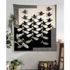 Japandi Art Print Flying Birds Hanging Bohemian Tapestry Bohemian Wall Tapestries Mandala Cheap Hippie Wall Hanging