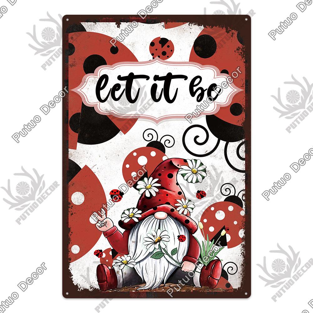 Putuo Decor Bee Vintage Metal Plaque Tin Sign Sweet Poster Wall Decoration For Garden Farm Decorative Living Room Home Decor