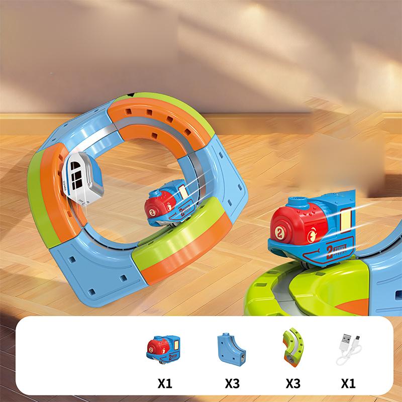 Children Magic Track Train Electric Assembled Set Magnetic Rail Car Maze Educational For Kids Children Gifts