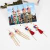 Kolip July 4th Earrings For Women Girls Zinc Alloy Imitation Pearl Drop Dangle Earrings PatrioticFringe Drop Earrings