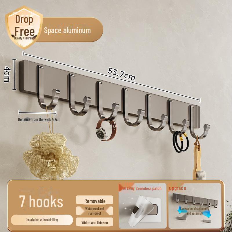 Gancho de porta removível sem impacto - montado na parede, resistente para roupas, banheiro ou cozinha.
