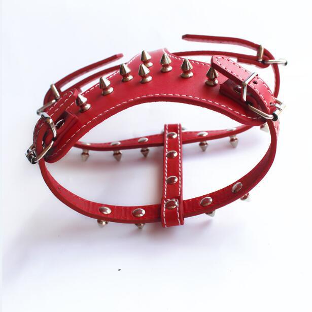 

Faux Leather Rivet Dog Harness with PU Punk Design Chest 35-45 cm, Neck 27-37 cm красный