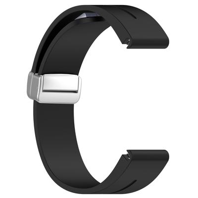 For Huawei Watch GT 4 46mm/Garmin Forerunner 570 47mm/Venu 3 22mm Silicone Watch Strap Magnetic Silver Buckle Band