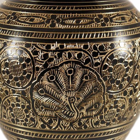 Brass Flower Vase (33.02 Cm Black , Gold)