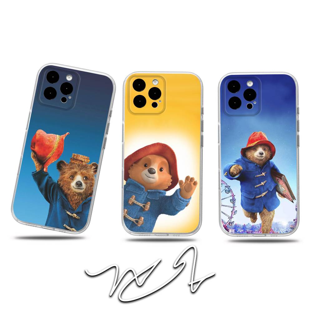 Cute P-Paddington B-Bear Phone Case For iPhone 17,16,15,14,13,12,11 Pro,Max,Plus,X,XS,XR,SE4,E Mini Transparent Soft Cover
