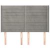 Vidaxl Wingback Headboard, Light Gray, 147X16X118/128 Cm, Velvet