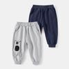 Cartoon Bear Embroidered Boys Sweatpants, Mid-waist Casual Medium Children's Sweatpants, Cute Pattern Children's Sweatpants
