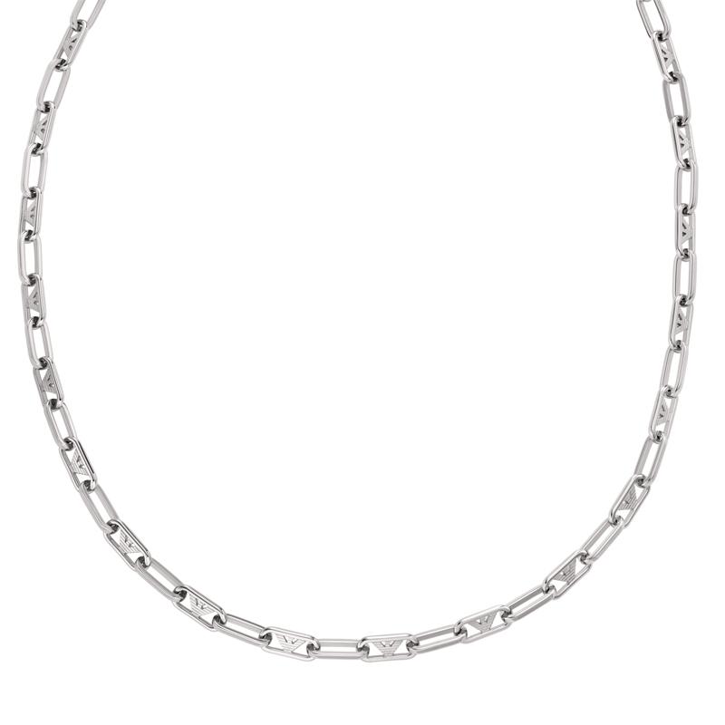 

Emporio Armani Trendy Versatile Hip Hop Cuban Chain Stainless Steel Necklace Men necklace Silver EGS3248040 Shopping Bag