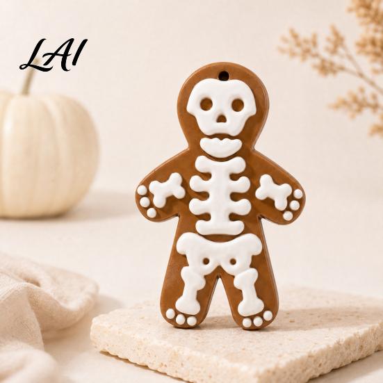Gingerbread Skeleton Ornament Man Hanging Ornaments Halloween Resin Decorations Creative Decor Pendant for Christmas Tree Wall Door Party