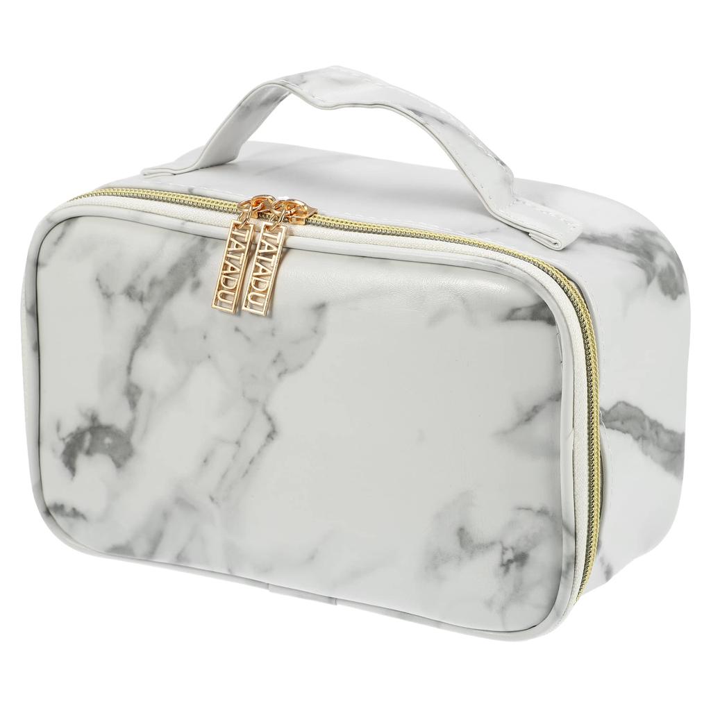 VOCOSTE Makeup Travel Makeup Brush Marble Toiletry Bag for Gray Pouch, Organizer, Women, 21x13x9cm, White,