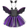 Kinder Mädchen Fledermaus Kostüm Halloween Vampire Cosplay Kostüm Set Fledermausflügel Tüllkleid Fledermausflügel Stirnband Verkleidungsparty