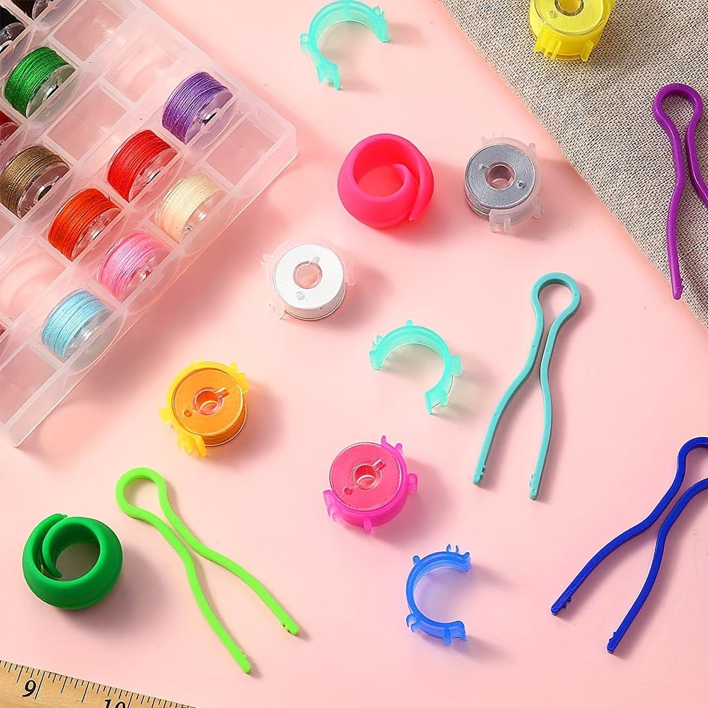 50/100Pcs Colorful Thread Spools Clips Holder Sewing Bobbin Clips for Sewing Machine Tools and Thread Spools Organization