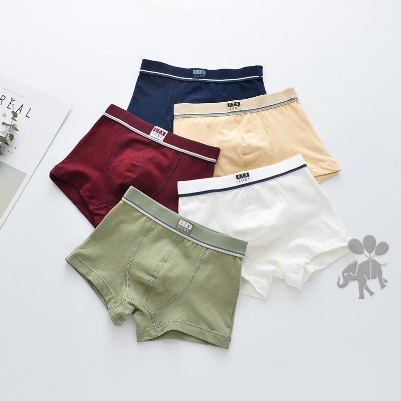 ETX Boys' Mid-Waist Boxer Briefs - Class A, Solid Color, Baby To Big Kids, Comfortable Four-Corner Shorts