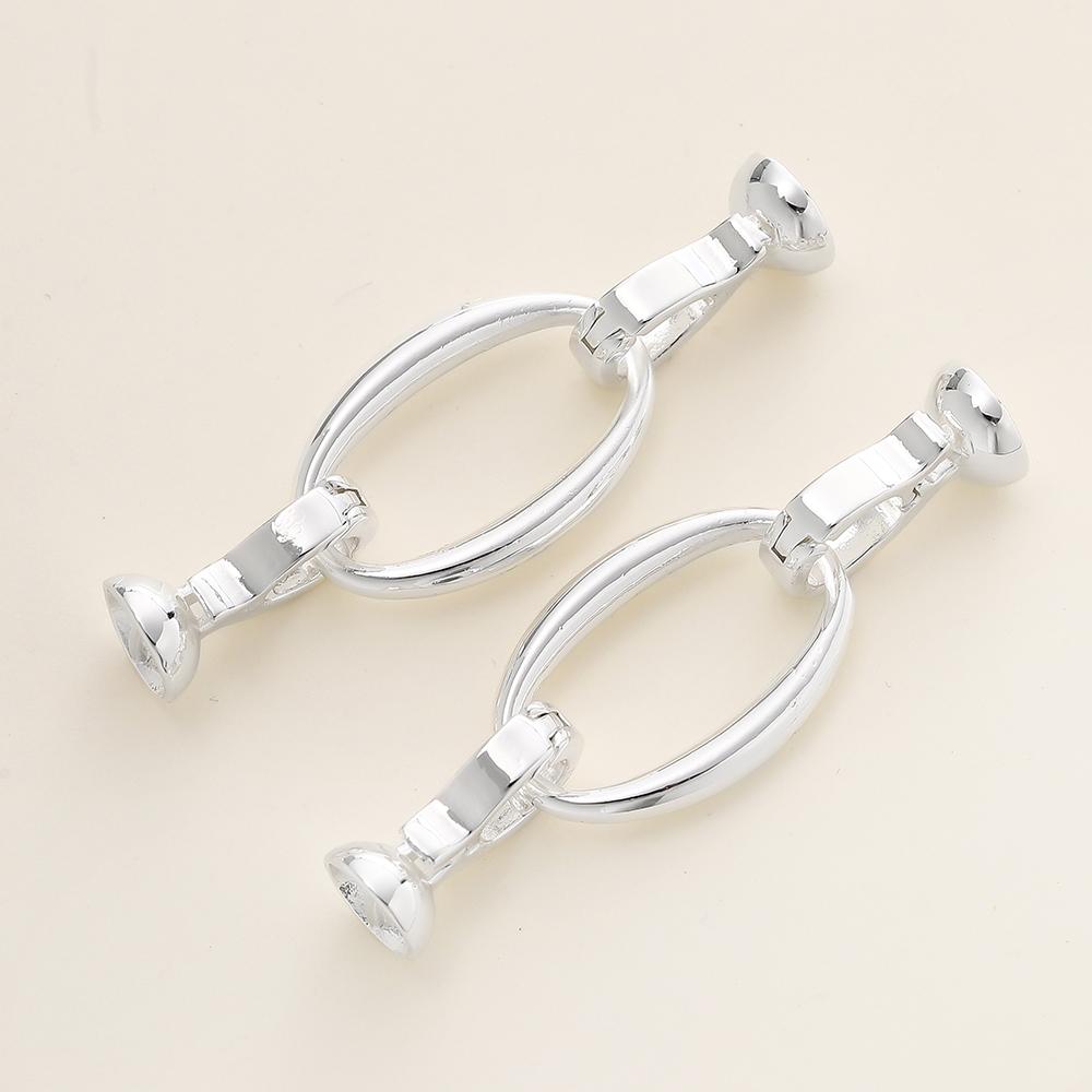 2/4pcs 14/18K Gold Color Plated Heart Bowknot Fasteners Closure Lock Connector Clasps For DIY Needlework Pearls Jewelry Making