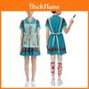 Halloween Zombie Nurse Cosplay Costume With Bloodstains For Horror Theme Party