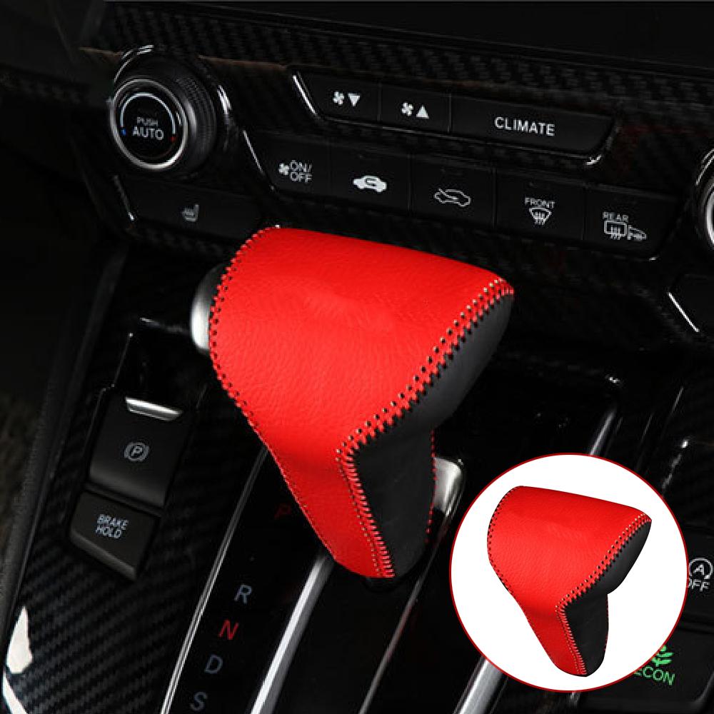 Leather Car Gear Head Shift Knob Cover for Honda CRV CR-V 2017 2018 2019 2020 2026 LHD Gear Shift Collars Interior Accessories