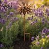Artistic Outdoor Stake Vintage Rusty Cornflower Ground Stake 24 Inch Metal Wire Art Rustic Garden Decoration Decor Sculptures for Lawns Yard