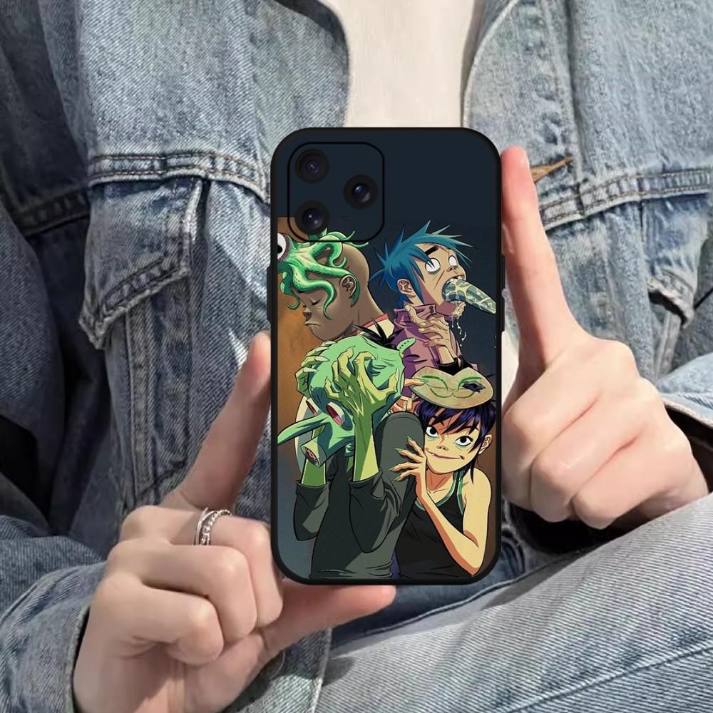 Rock Band Gorillaz Phone Case For iPhone Mini 11 12 13 14 15 Pro XS Max X Plus SE XR Black Soft Shell