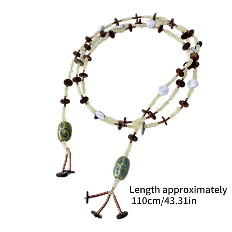 Vintage Inspired Collarbone Chain Colorful Beaded Necklace with Unique Designing for Everyday and Special Occasion