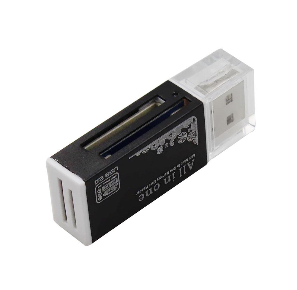 1pcs Card Reader Tiny USB 2.0 All In 1 Multi Memory Card Reader Adapter For Micro SD SDHC TF M2 MMC 2 Colors