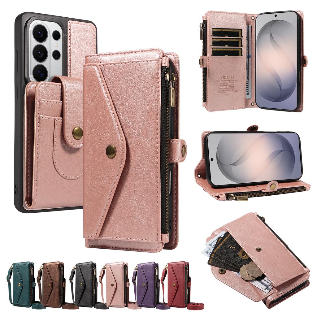 3 in 1 Detachable Cards Solt Flip Leather Case for Samsung S26 Ultra S25 S24 S23 A27 A17 A16 A26 for Magsafe Crossbody Bag Cover