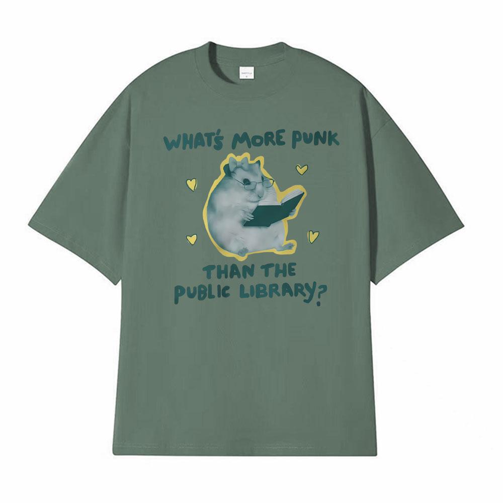 Zabawne Nauczyciel Publiczna Biblioteka Punk Unisex Mól Książkowy Graficzne Koszulki Mężczyźni Kobiety Moda Vintage Koszulka Wysoka Jakość Codzienna Koszulka