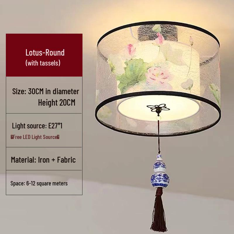 LED Ceiling Light for Balcony, Hallway, or Bedroom - New Chinese Style Small Pendant Light