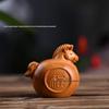 Tang Dynasty Horse Handheld Solid Wood Carving - Natural Cliff Cypress Animal Zodiac Ornament